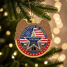 1 Stück 2D Weihnachtsbaumschmuck zum 250. Jahrestag der USA 2026 – Patriotischer Baumschmuck zum 200-jährigen Jubiläum, ganzjährige Dekoration,