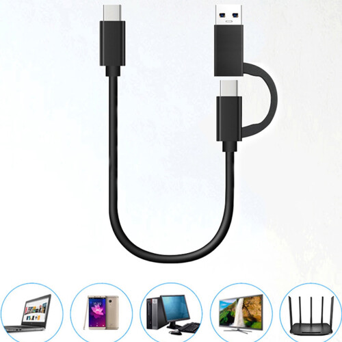 Καλώδιο προσαρμογέα USB 2 σε 1 USB3.0 USB A/C σε C συγχρονισμού δεδομένων γρήγορης 1