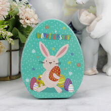 Niedliche Ostereier-Geschenkbox mit Hasenmotiv – Bunte Verpackung für Süßigkeiten, Schokolade und kleine Geschenke, 9 x 4,5 x 11 cm, Festliches