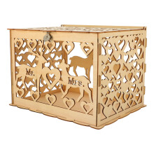 Rustikale Hochzeitskartenbox für Karten und Dekoration, 31 x 23,5 x 22 cm, perfektes Accessoire für die Hochzeitsfeier