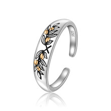 CHIC & ARTSY Celtic Knot Ring 925 Sterling Silver Olive Open Rings for Women Adjustable Ring wedding Jewelry