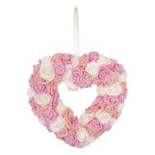 Aanbieding: krans met 4 rozen, gemengd boeket, geconserveerde bloemen, verjaardagscadeau voor vrouwen.