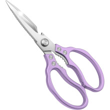 Heavy Duty Kitchen Scissors, Ultra Sharp Stainless Steel, Dishwasher Safe, Non-Slip Grips, Compatible with Chicken, Fish, Herbs & More – Purple