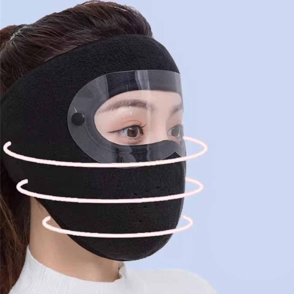 Winter Windproof Face Mask, Full Face Protection Headgear With Hd Goggles For Riding 9482726343745