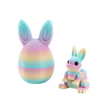 Tiny 3D Printed Easter Eggs with Bunny Inside Crystal Bunny Egg Printed Egg Toy Easter Surprise Rabbit Egg for Egg Hunt Party Favors Gifts