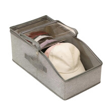 Multi Functional Hat Storage Box with Large Capacity and Foldable Baseball Cap Storage Box Cover