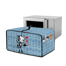 Robot Print Convection Toaster Oven Cover, Stain-Resistant & Washable, 18.5"x14.5"x9", with Top Handle – Compatible with Standard Toaster Ovens