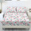 Watercolor Pink Floral Full Sheet Set 3 pcs Blue Orange 1