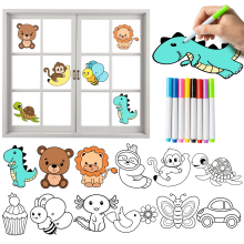 20 Pieces Static Film Window Stickers Set DIY Cartoon Stickers for Classroom, Baby Room, Zoo Theme Party Decoration