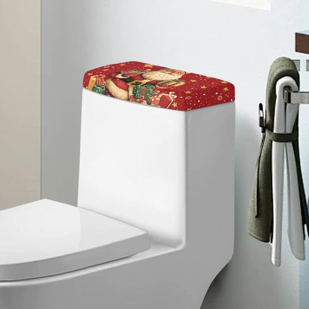 Christmas Santa Claus Toilet Tank Cover Â Soft, Easy-Install Protector Compatible With Standard Tanks 9482726344728