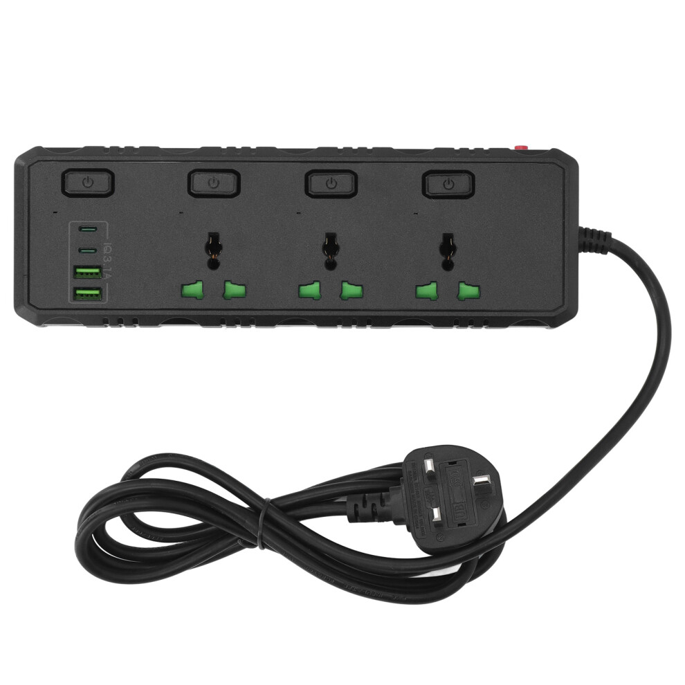 Universal Extension Cord With Multiple Outlets, Fire Resistant Surge Protector With Usb Ports, Adjustable Outlet Spacing Wall Mount Power Strip 9357860219037