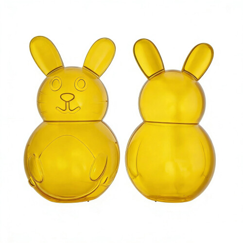 Tarro de plástico para dulces con forma de conejito, 25 cm, amarillo 1