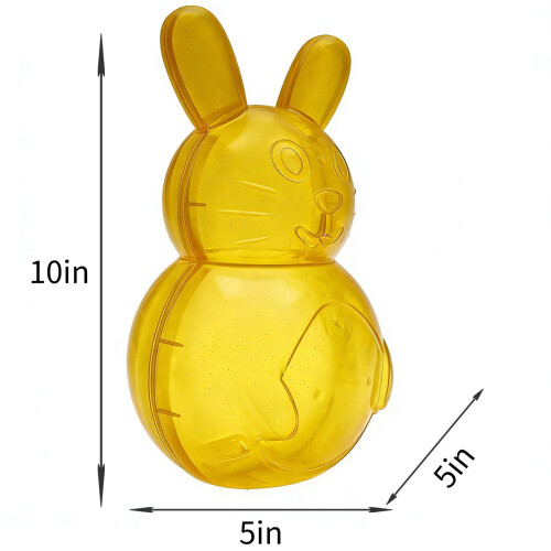 Tarro de plástico para dulces con forma de conejito, 25 cm, amarillo 2