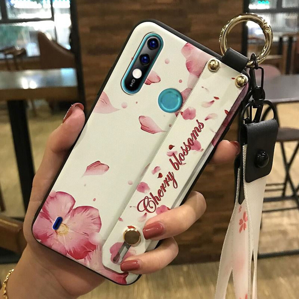 Phone Case For Itel A56/A56 Pro – Fashion Kickstand, Wristband, Flower Ring, Shockproof & Dust-Resistant 9193271229285