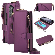 For compatible with Samsung Galaxy Z Fold 7 6 5 4 3 Phone Case Leather Cover Wallet Bag