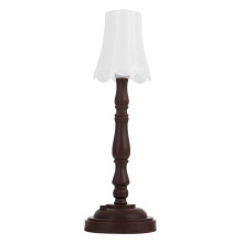 Lampada da terra per casa delle bambole, colore caffè, in plastica, con batteria preinstallata.