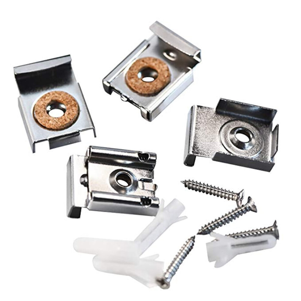 4 Pcs Mirror Mounting Clips Easy To Install Mirror Hangers Frameless Mirror Hangers Spring Loaded Mirror Hanger Clips 9193271224914