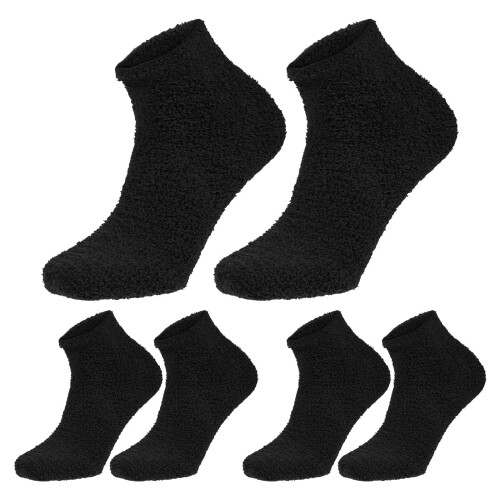 3 ζευγάρια unisex χνουδωτές κάλτσες, παχύρρευστες μαύρες κάλτσες κρεβατιού για 2