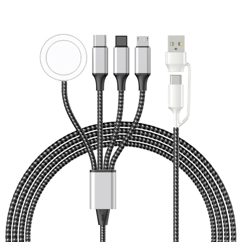 4-In-2 Multi Charging Cable Compatible With Apple Watch, Iphone 16Â11, Android; Usb-C & Ning Fast Charger Light 9327961871311