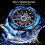 Men's Automatic Skeleton Watch Blue Black Stainless Steel 4