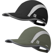 2 Pack Reflective Foldable Sports Hat UPF 50+ Sun Protection Outdoor Run Hats for Men and Women