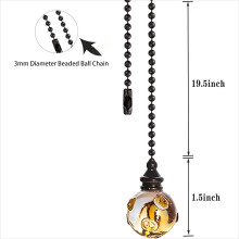 Elegant Beaded Fan Pull Chain Extension, Anti-Slip Decorative Chain for Ceiling Fans & Lights, Compatible with Standard Fixtures, Orange