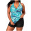 Women's plus size halter neck two-piece swimsuit set with 2