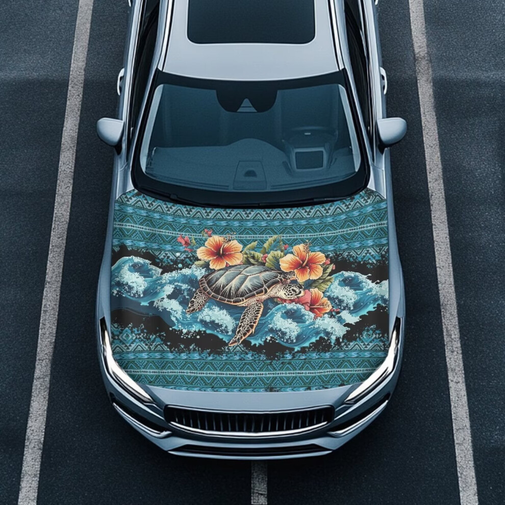 Hawaiian Turtle Car Hood Cover Â All-Season Fabric Protection, Compatible With Most Sedans, Trucks, Pickups & Sports Cars 9327961872608