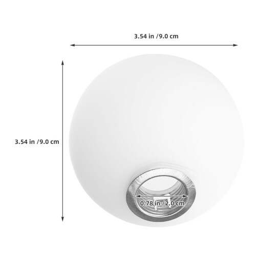 Glaskugel-Lampenschirm, 9 cm, Weiß 1