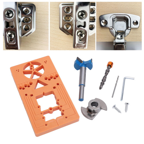 35mm Concealed Hinge Jig Kit Adjustable Metal Drill Guide 1