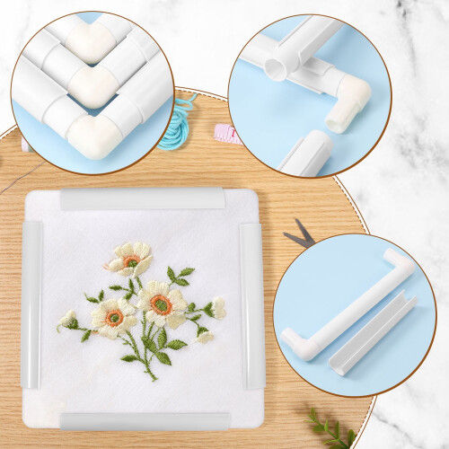 Square Plastic Embroidery Hoops Snap Frame 3 pcs 2