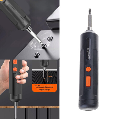 Electric Screwdriver Set Featuring Various Screwdriver Bits Crosses Flat Head Type Ergonomic Handle High Capacity Batter 1