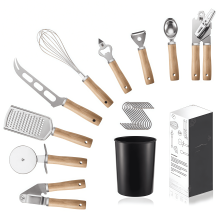 9PCS Stainless Steel Kitchen Tool Set with Garlic Press and Can Opener, Baking Essentials