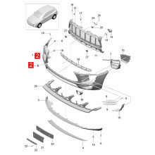 Front Bumper Tow Hook Plug 95B807156G2X Macan