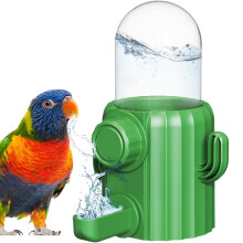 Automatic Bird Water Feeder Cactus Shape Plastic Hanging Dispenser for Parrots Cockatiels 1 Pack for Household Tools(Green),