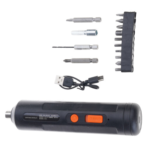 Electric Screwdriver Set with Ergonomic Handle and 12 Bits