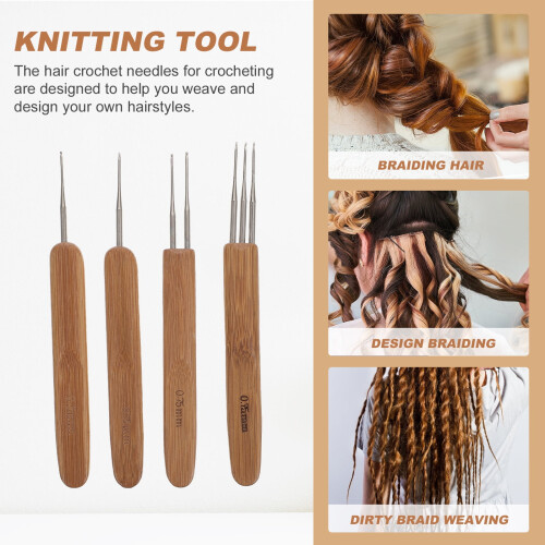 3 Pieces Ergonomic Dreadlock Crochet African Hair Tool 1