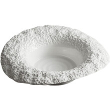 Cabilock Ceramic Straw Hat Soup Bowls, White Pasta & Dessert Plates, Embossed Rim, 8.5" Appetizer/Serving Plates