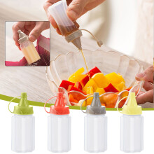 Condiment Dispenser Bottles 4 Pack Food Grade PP Plastic Squeeze Sauce Containers for Kitchen Outdoor BBQ for Kitchen Supplies(Green),