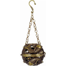 Hanging Incense Burner Ball, Hollow Copper Censer with Chain for Purifying, Cleansing, Meditation – Compatible with Charcoal