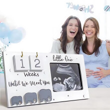 ZHMRFG Baby Milestone Photo Frame with Countdown, Pregnancy Decor & Keepsake – Compatible with Home, Nursery, Baby Shower