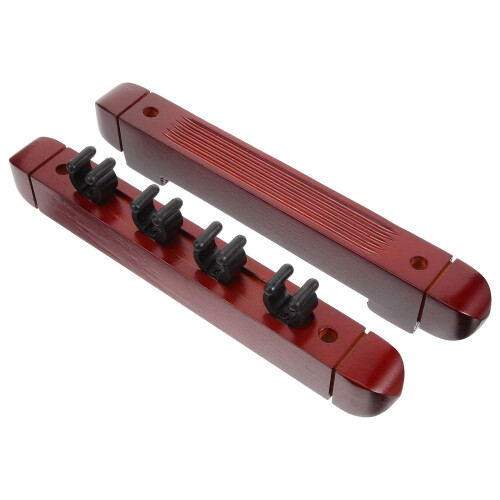 Solid Wood Pool Cue Mount Cue Rack Dark Red 1 Set 2