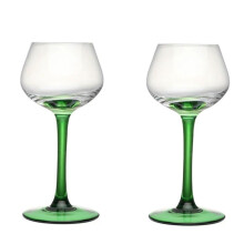 Champagne Glasses Green Stem 2 Pcs 4.73 Oz Crystal