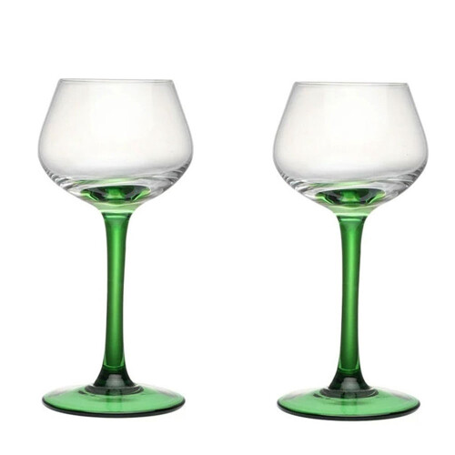 Champagne Glasses Green Stem 2 pcs 4.73 oz