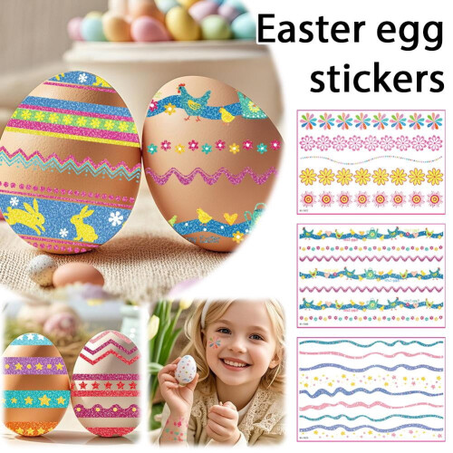 Easter Egg Shrink Wrappers Kit with Handmade Stickers 4 pcs 2