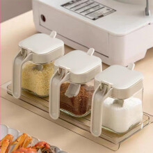Glazen kruidenpotjes, compacte kruidenorganizer, kruidenflesjes voor in de keuken, duurzame, luchtdichte kruidencontainers, gemakkelijk schoon te