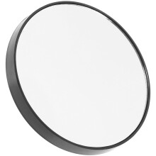 Raindrops 10X Small Round Compact Makeup Mirror 8.8cm with 2 Suction Cups Black