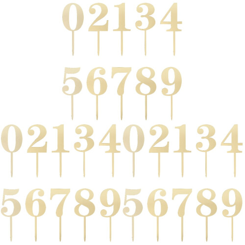 Gold Number Cake Topper Set 3 Pieces