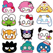 Sanrio Family Themed Paper Glasses, 12Pcs Party Supplies Photo Booth Prop, Birthday Animal