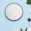 Raindrops 10X Small Round Compact Makeup Mirror 8.8cm with 2 Suction Cups Black 6